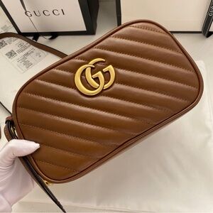Gucci Tan Quilted Crossbody Bag